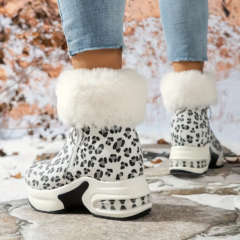 womens platform snow boots casual side zipper plush lined boots comfortable winter boots details 17