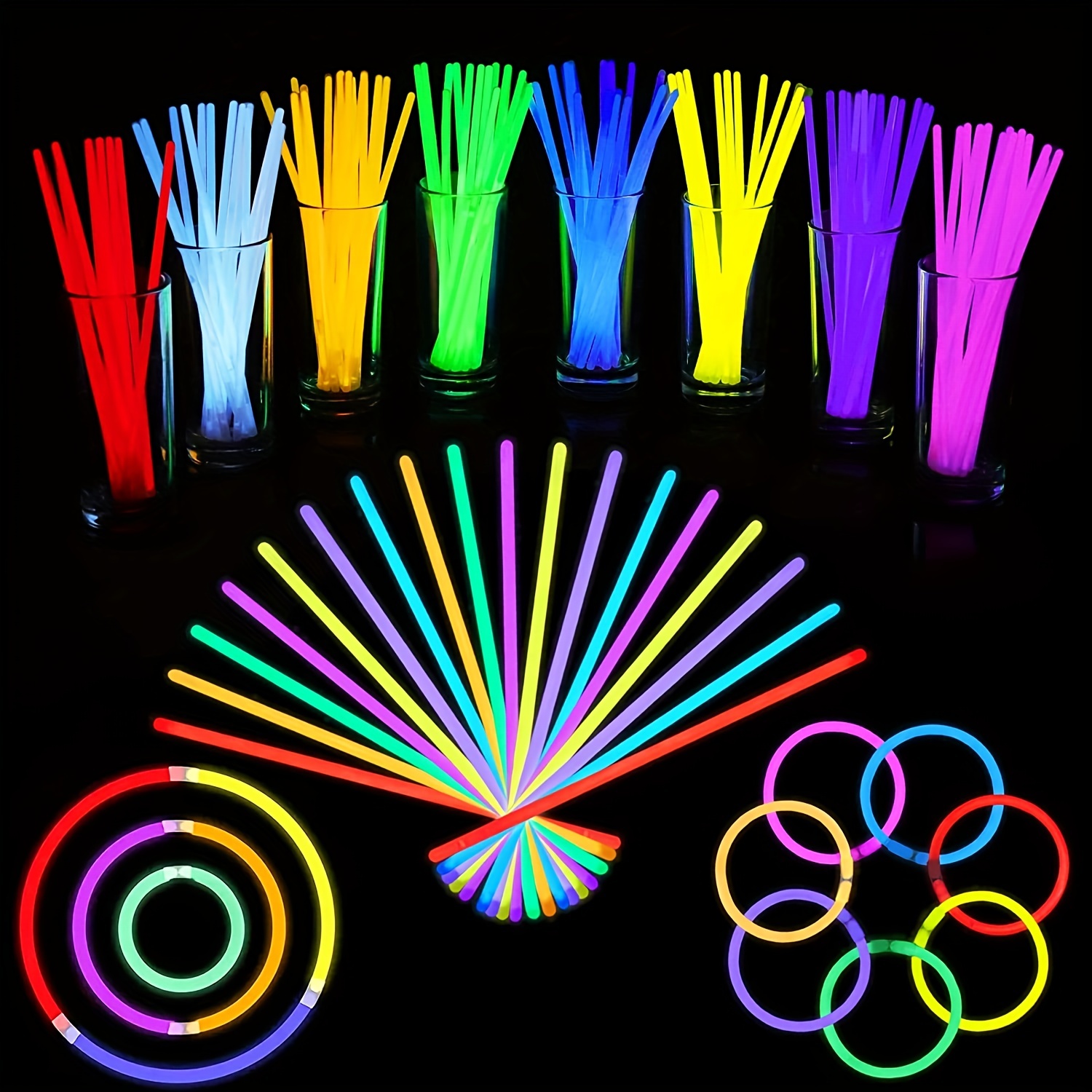 Fluorescent Sticks Glow Sticks Party Supplies Glow In The - Temu