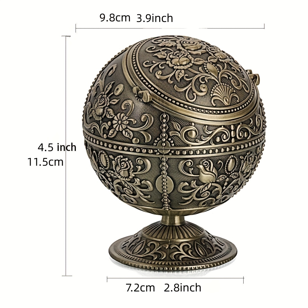 ROUND METAL BALL Portable Ashtray Stamped Pattern Gift Decoration