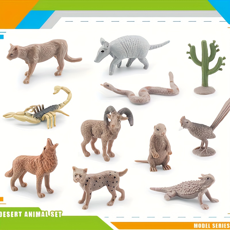

11 Pieces Of Desert Animal Mini Statues, Children's Toys And Learning Toys, Perfect Birthday Gifts, Decorations And Collectibles