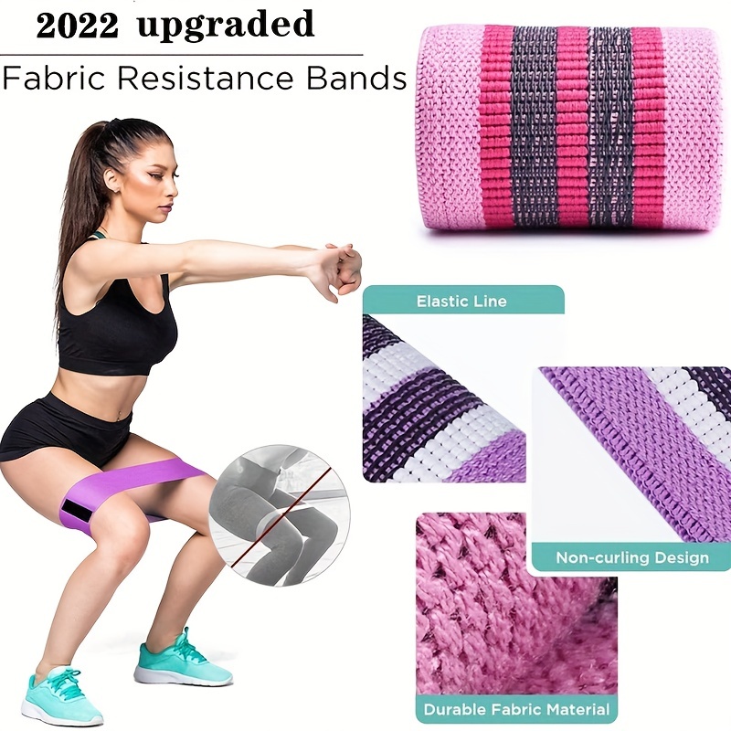 3pcs Resistance Bands Set for Legs and Butt Fabric Exercise Tension Loop Bands
