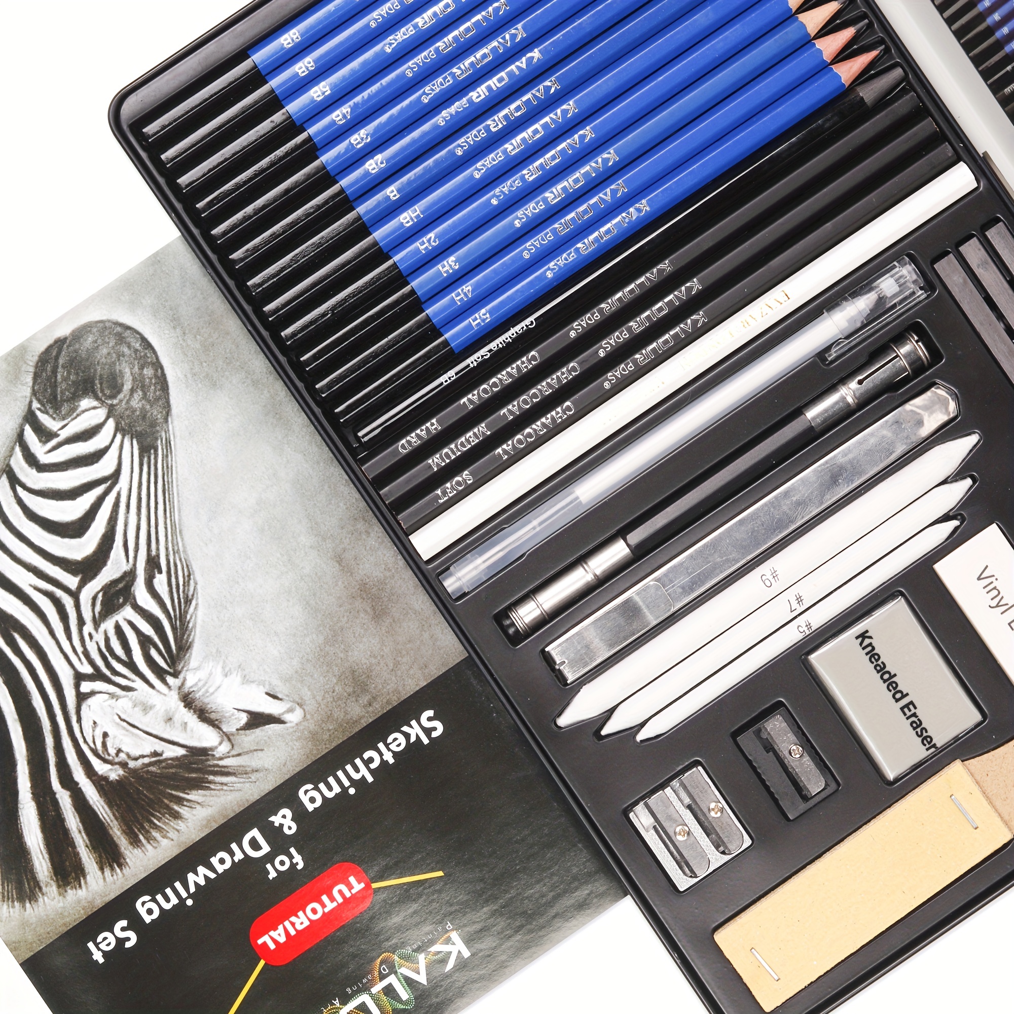 Kalour Sketching Pencils Set Metal Box Packaging Including - Temu