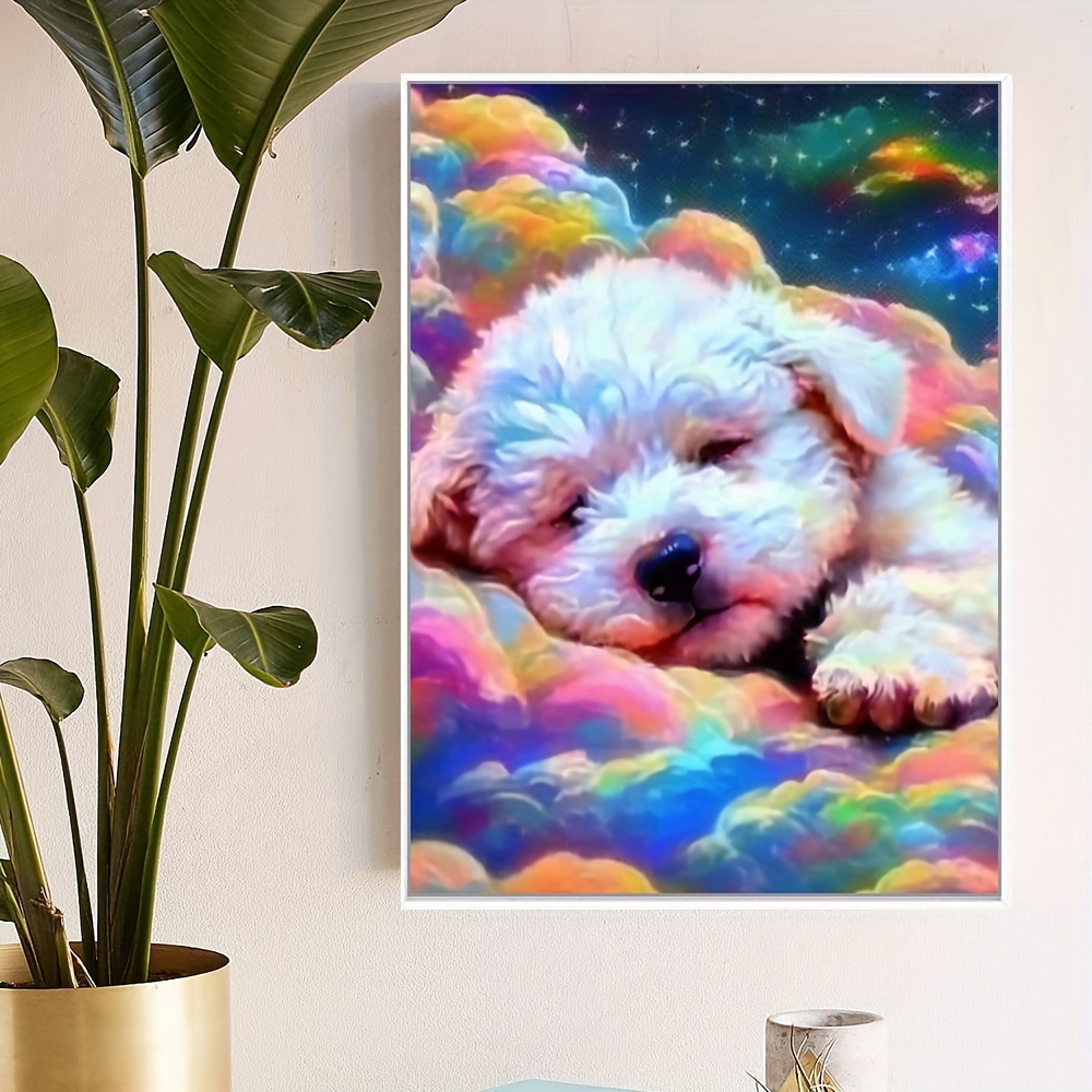 Rainbow Cute Dog Diamond Painting Handmade Diy Living Room - Temu