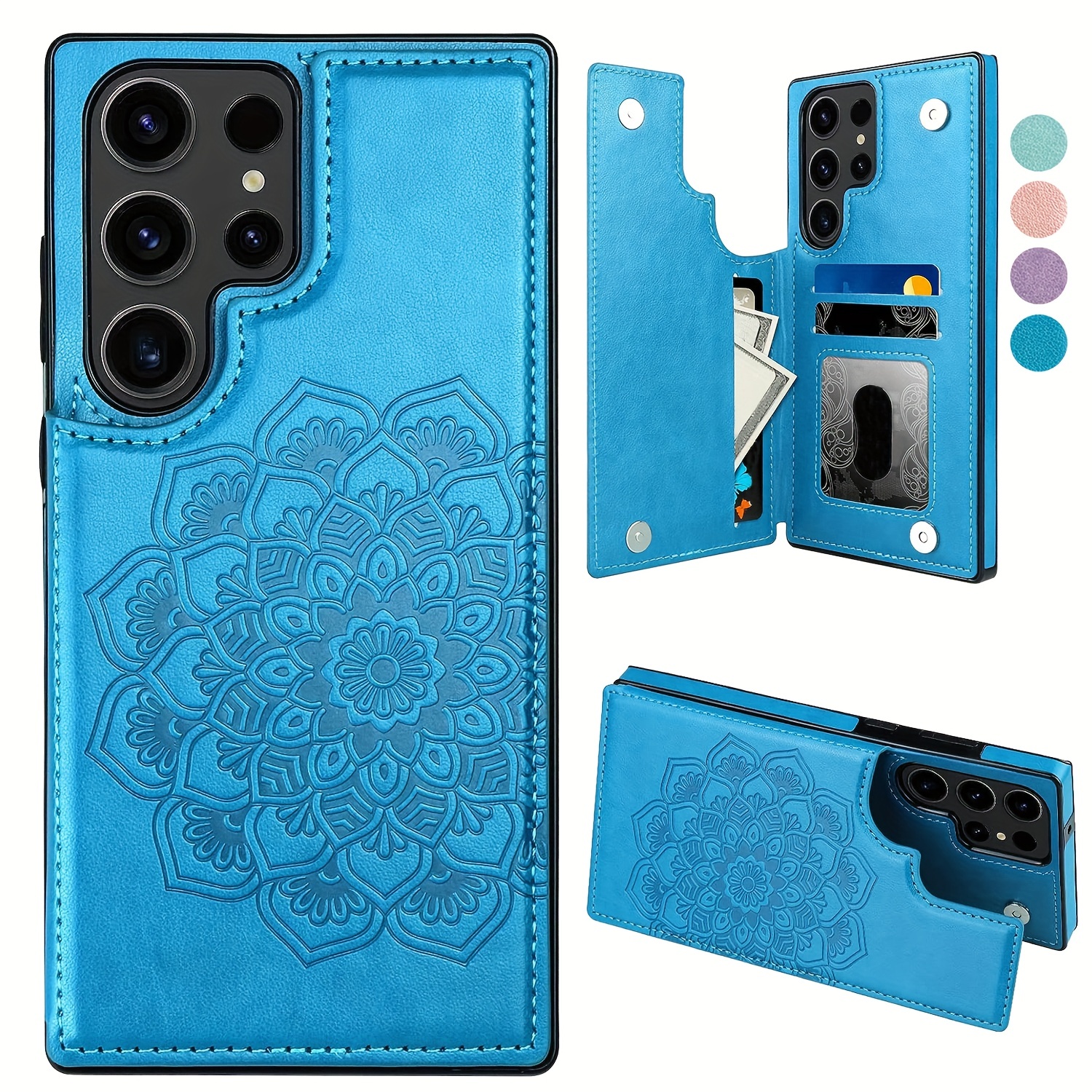 For Samsung Galaxy S23 S22 S21 S20 S10 9 Luxury Leather Retro