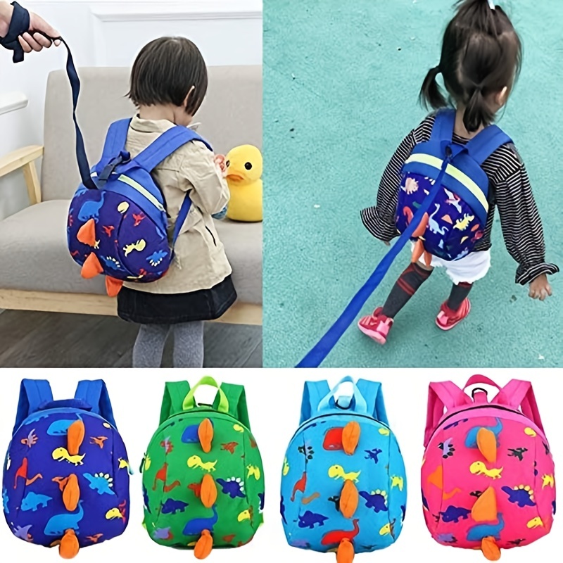 Mochila para niños y niñas, bolsa ligera para preescolar de jardín de  infantes, mochila de dinosaurio para niños con correa de seguridad, Azul  Para