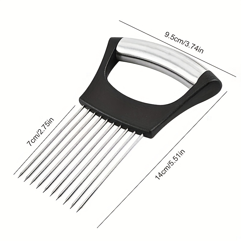 Stainless Steel Onion Cutter, Steak Slicer, Onion Clipper, Onion Slicer  Holder, Tomato Slicer, Meat Slicer, Vegetable Slicer, Onion Cutting Tool,  Onion Rack For Slicing, Kitchen Items, Kitchen Stuff, Kitchen Supplies -  Temu