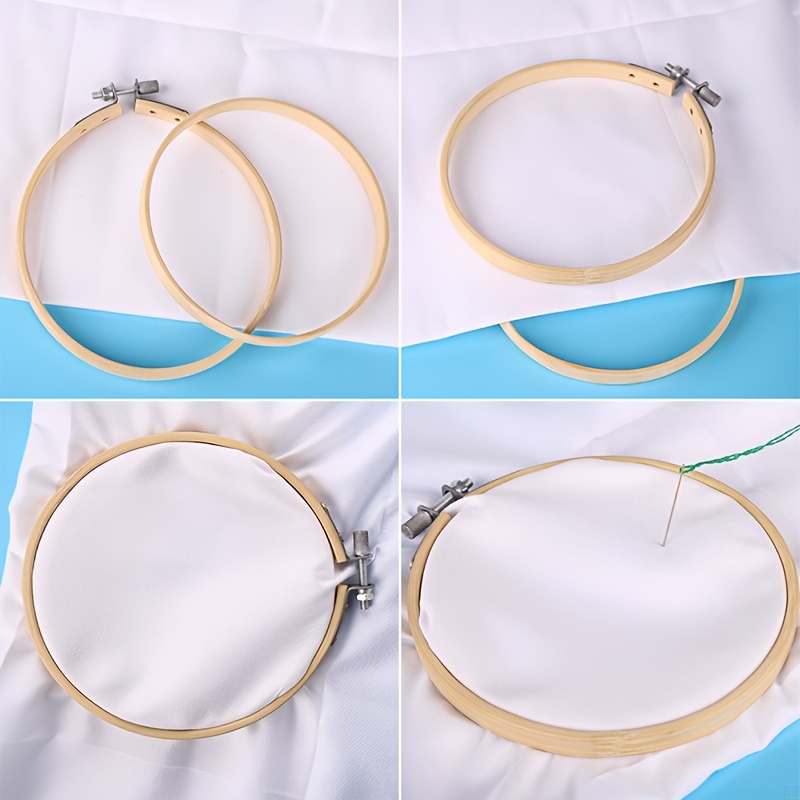 Embroidery Hoop Set Bamboo Circle Cross Stitch Hoop Ring To - Temu