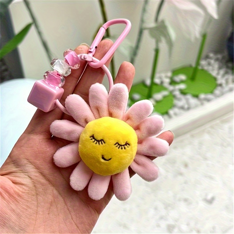 Smile Face Daisy Keychains