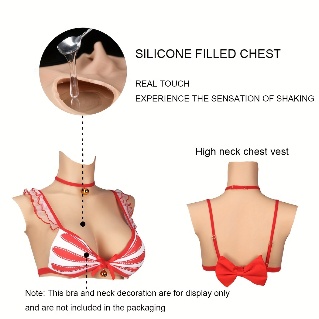 Silicone Breastplate Silicone Filled F Cup Realistic Fake Boobs