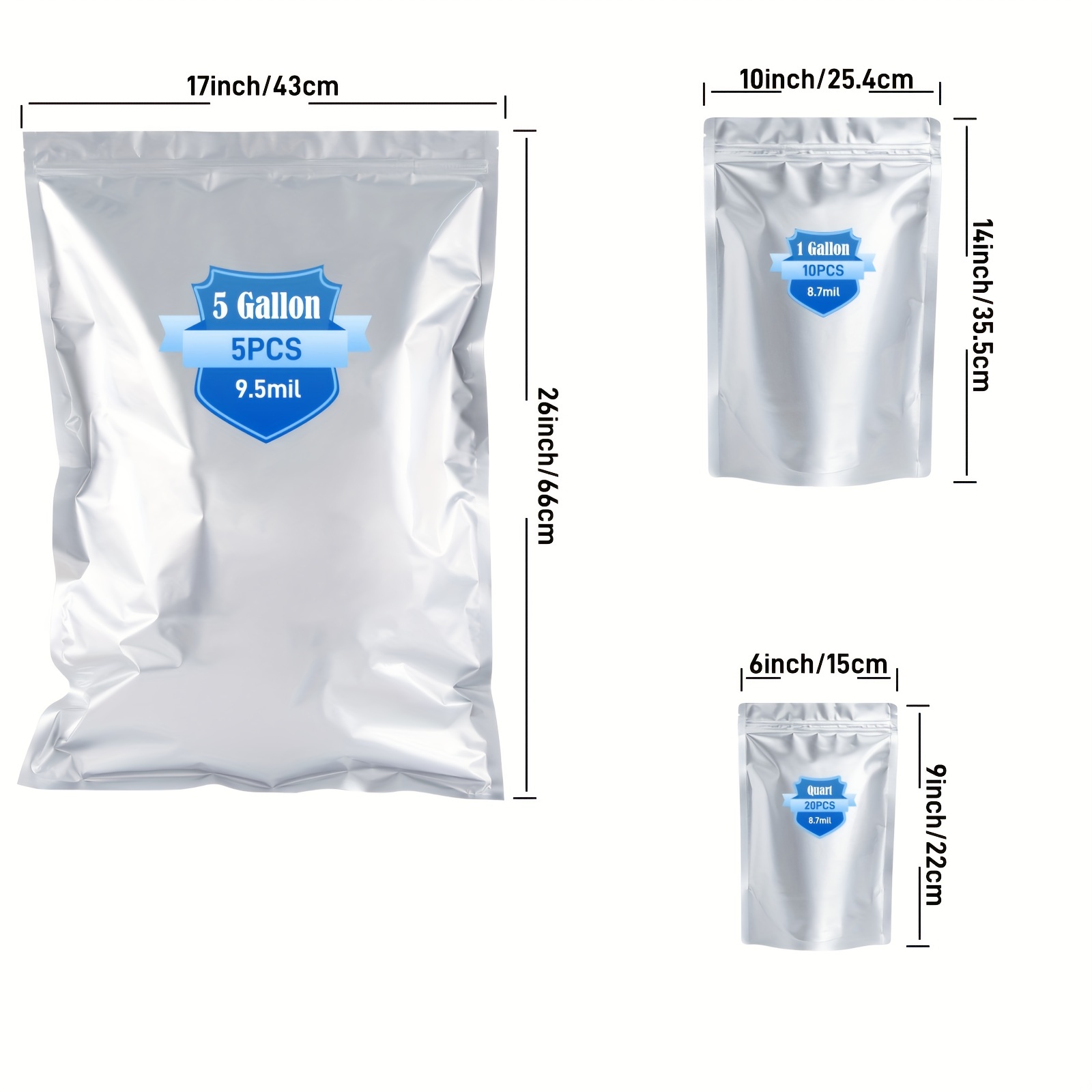 Mylar Bags For Food Storage 8.7 Mil Thick Mylar Bags - Temu