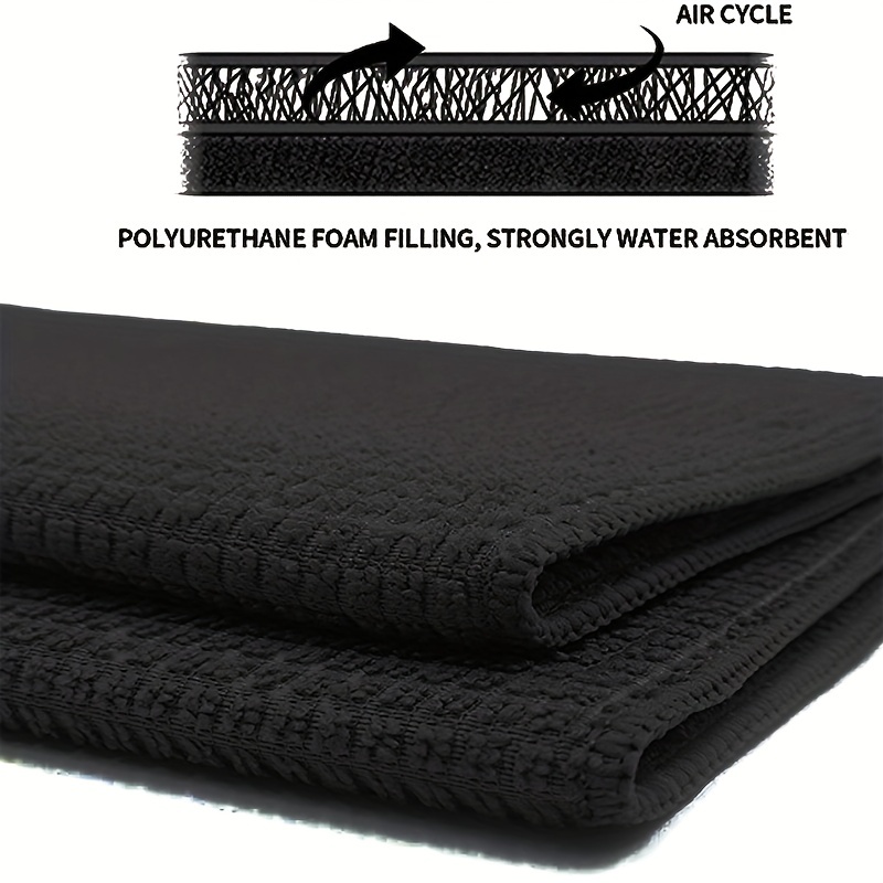 Black Plaid Dish Drying Mat Soft Microfiber Draining Pad - Temu