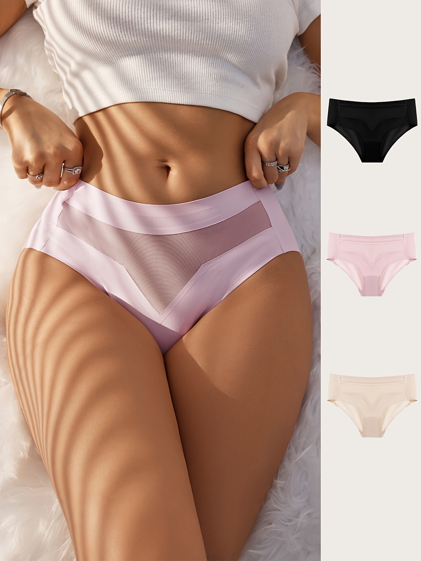 Panties Women's Sheer Briefs Sexy Mesh See Through Lingerie Knickers  Underwear