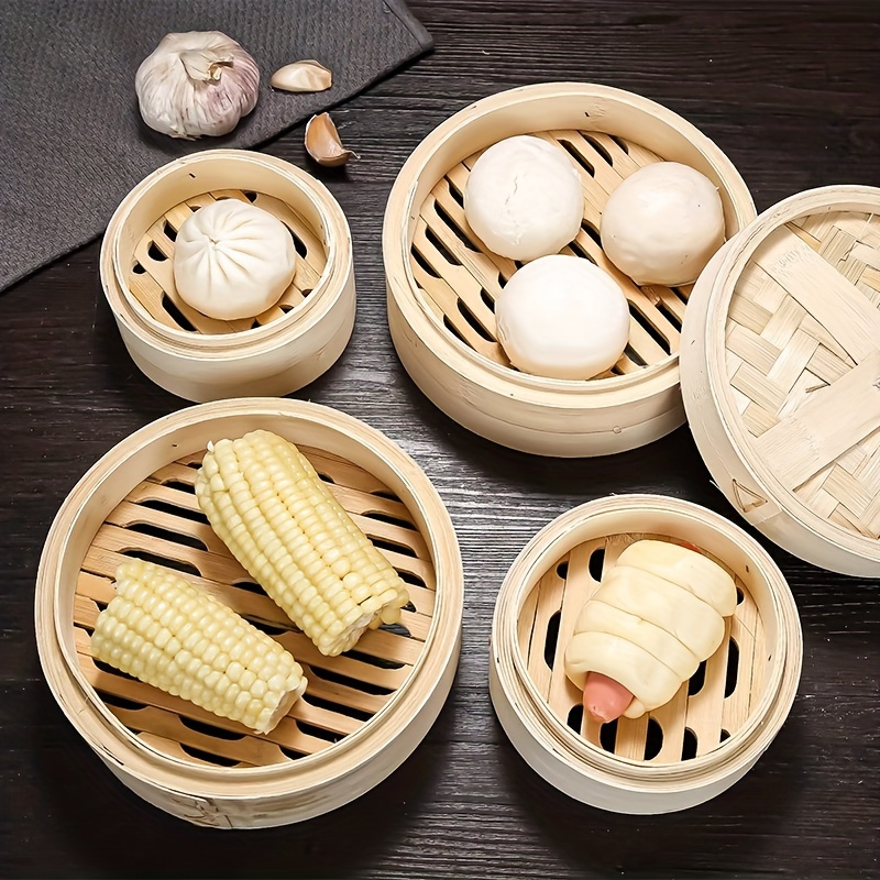 10 Inch Bamboo Steamer Basket with Steamer Ring- Steaming Basket for use as  Dumpling Steamer, Bao Steamer, Dim Sum Steamer, Bun Steamer Basket Bamboo