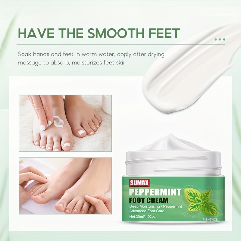 Vitamin C Peppermint Foot Lotion - Deeply Moisturizing Cream for Dry,  Cracked Heels - Daily Foot Care for Women and Men