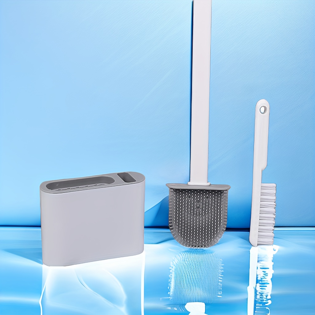 2 Toilet Brushes 1 Holder Wall Mounted Toilet Brush And - Temu