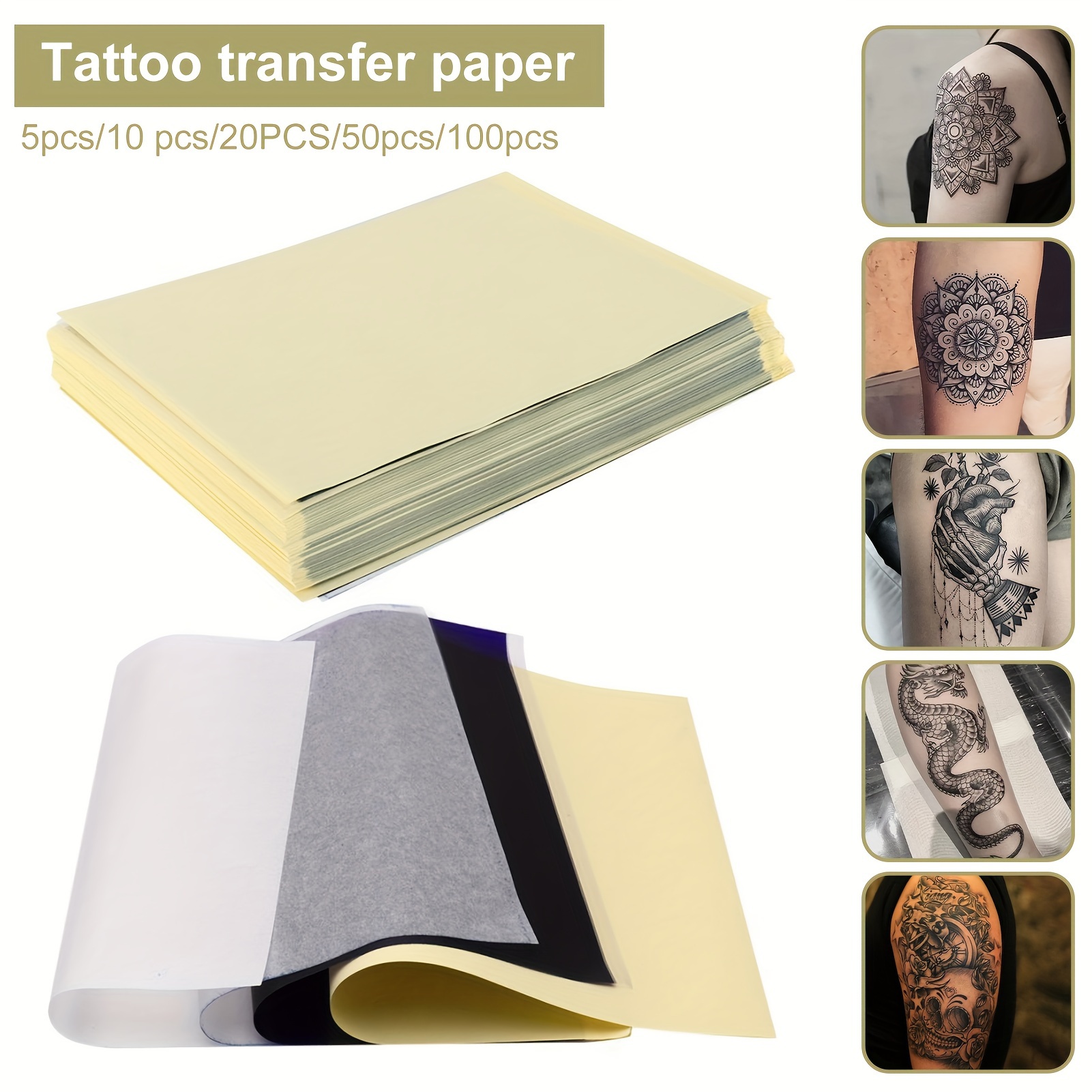 50pcs Transparent Tattoo Transfer Paper Tattoo Stencil Clear