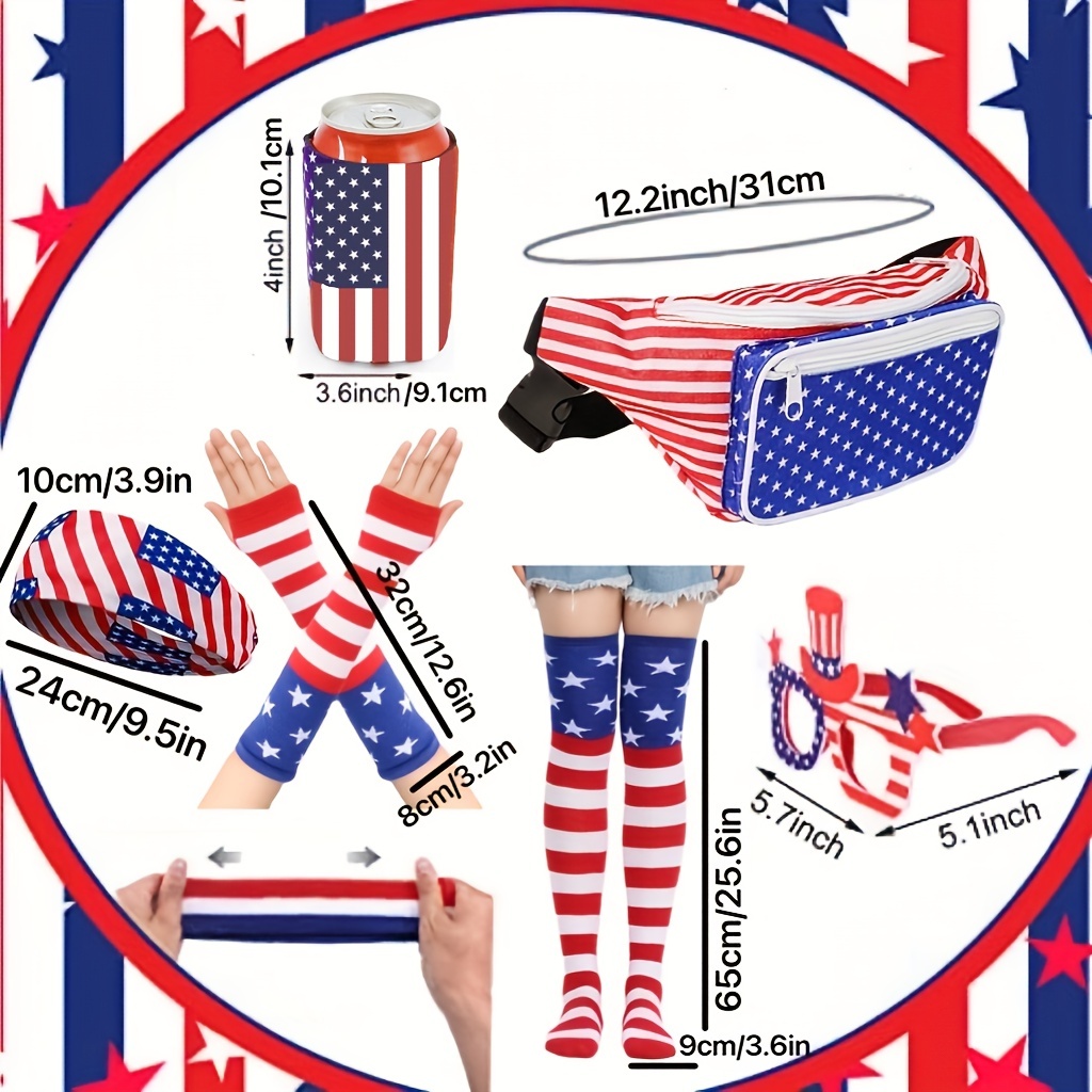 1 Par Calcetines Rayas Bandera Americana Calcetines - Temu