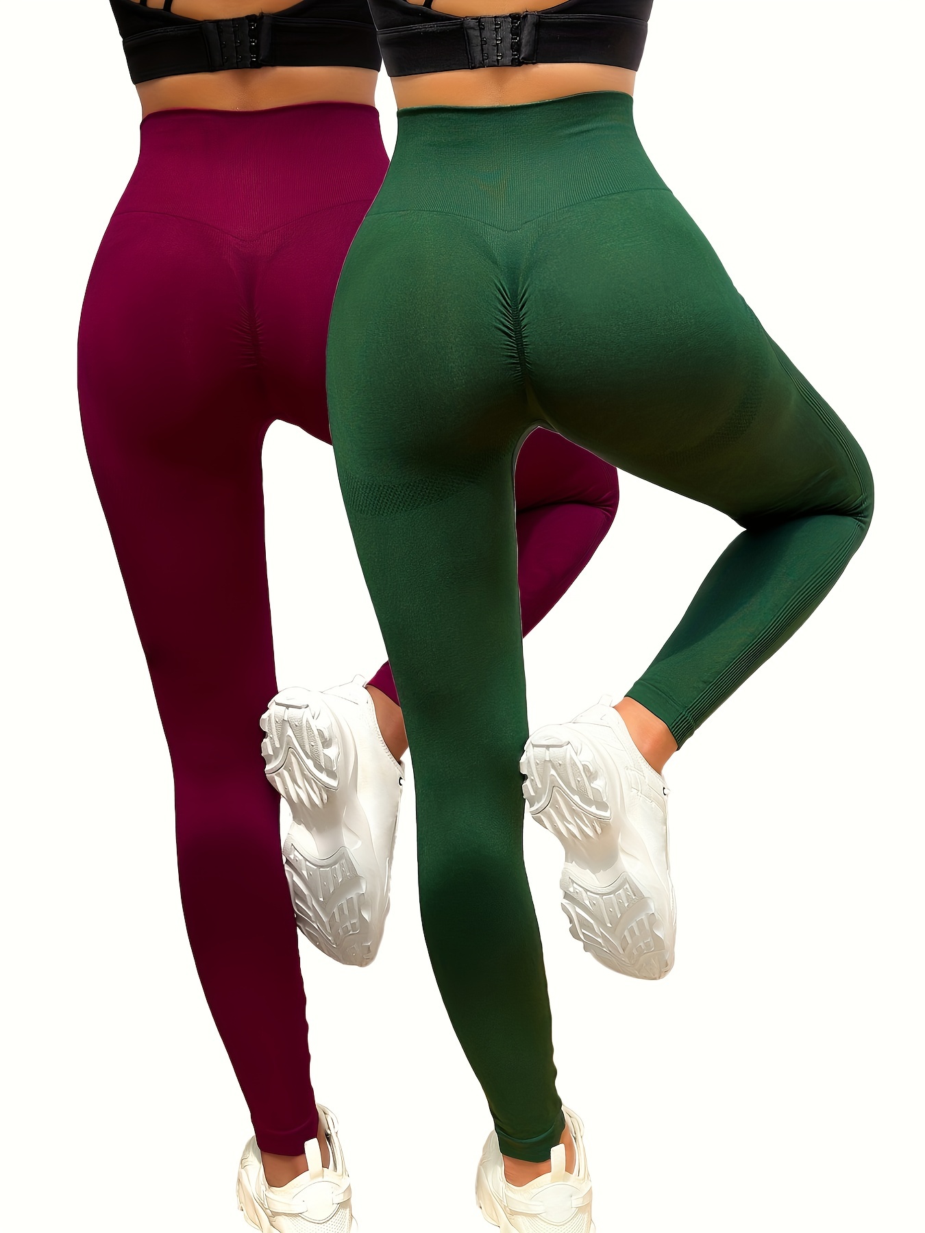 Solid Color High Waist Butt lifting Yoga Leggings Hip - Temu