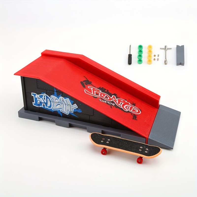 9-piece Skate Park Kit Fingerboard, Mini Finger Skateboard And