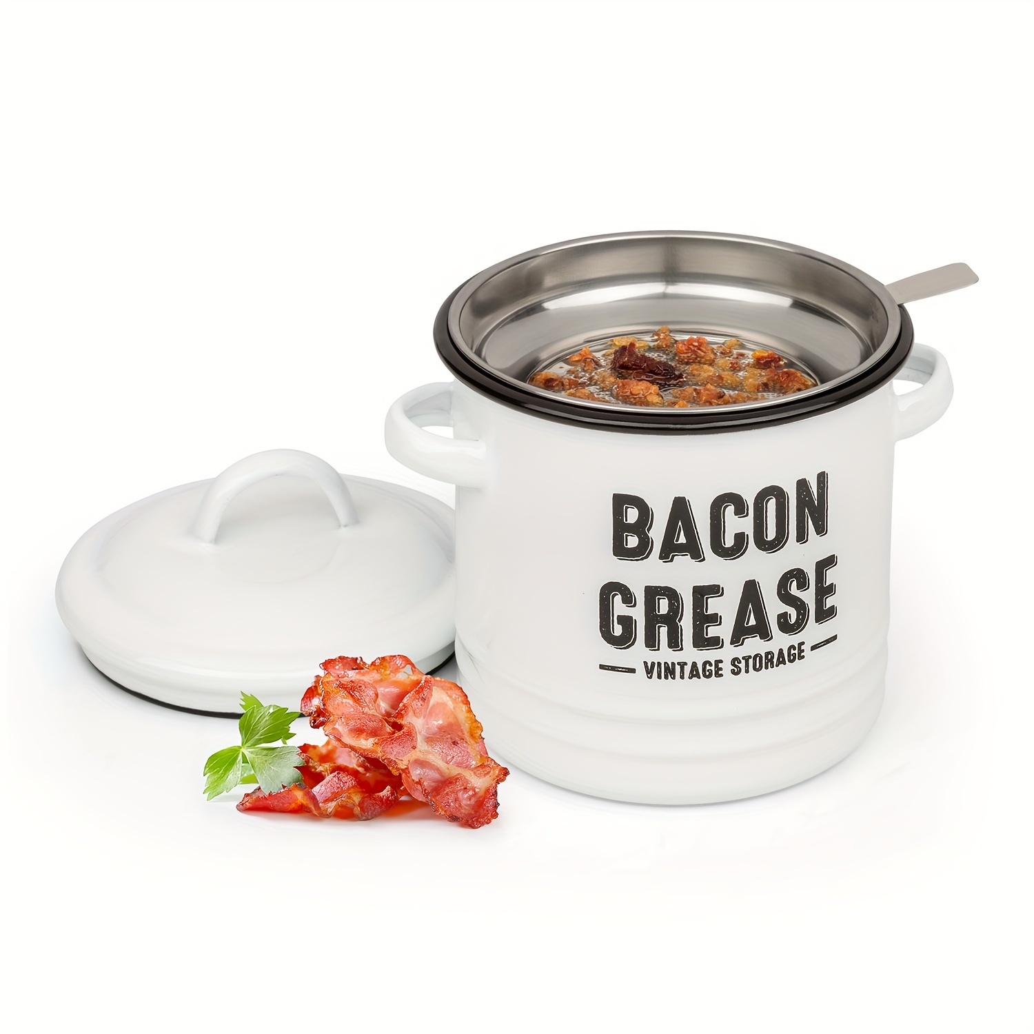 Bacon Grease Pot Oil Pot Enamel Bacon Grease Pot Cooking Oil - Temu