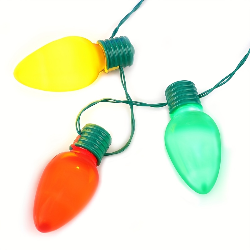 LED Light Up Christmas Bulb Necklace String Light Party Favors for Adults or Kids Holiday Xmas