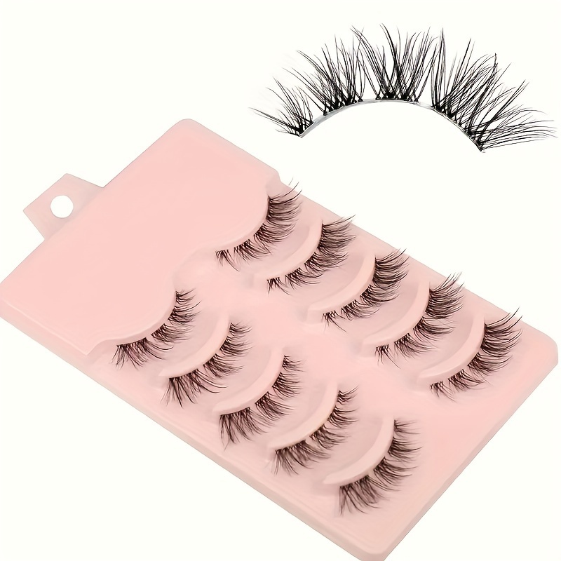 

Cat Eye Lashes Look Natural False Lashes Look Like Extension Manga Lashes For Beginners And Makeup Artists 5 Pairs Pack