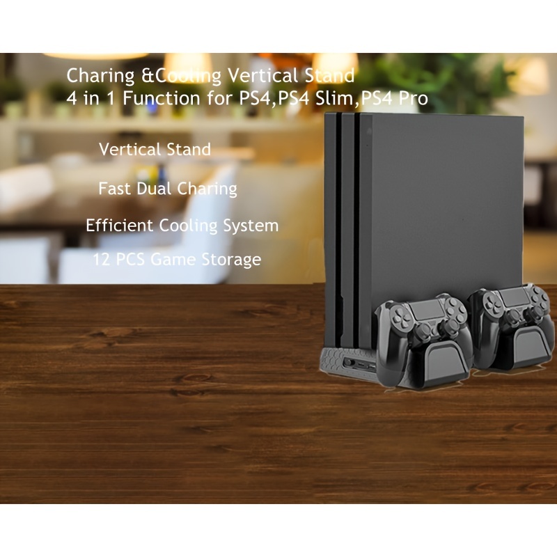 Acheter Support Vertical 3 en 1 pour PS4/PS4 Slim/PS4 PRO, avec double  contrôleur, Station de charge, ventilateur de refroidissement pour jeux