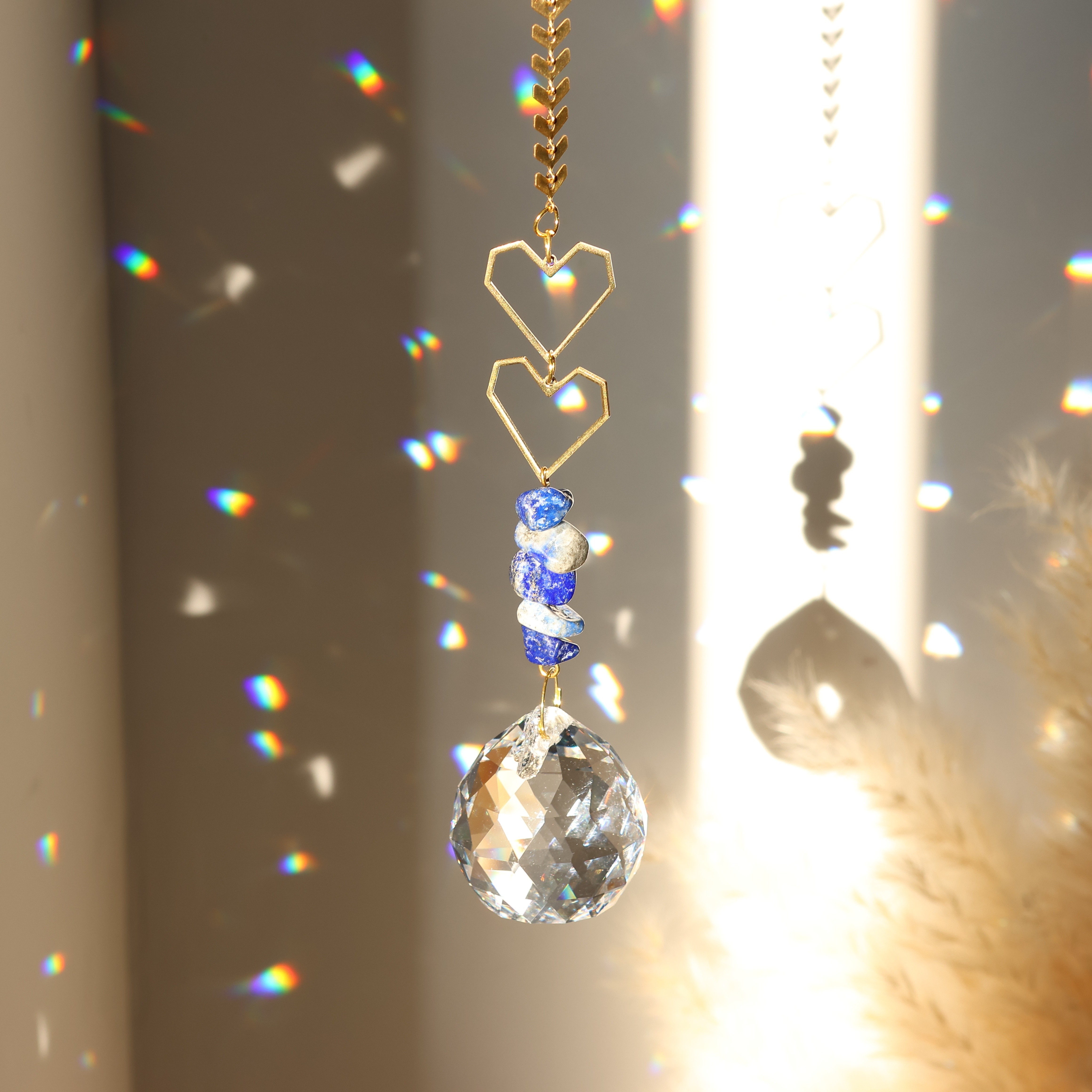 4 Stück Herzform Sonnenfänger Fenster Kristall Regenbogen - Temu