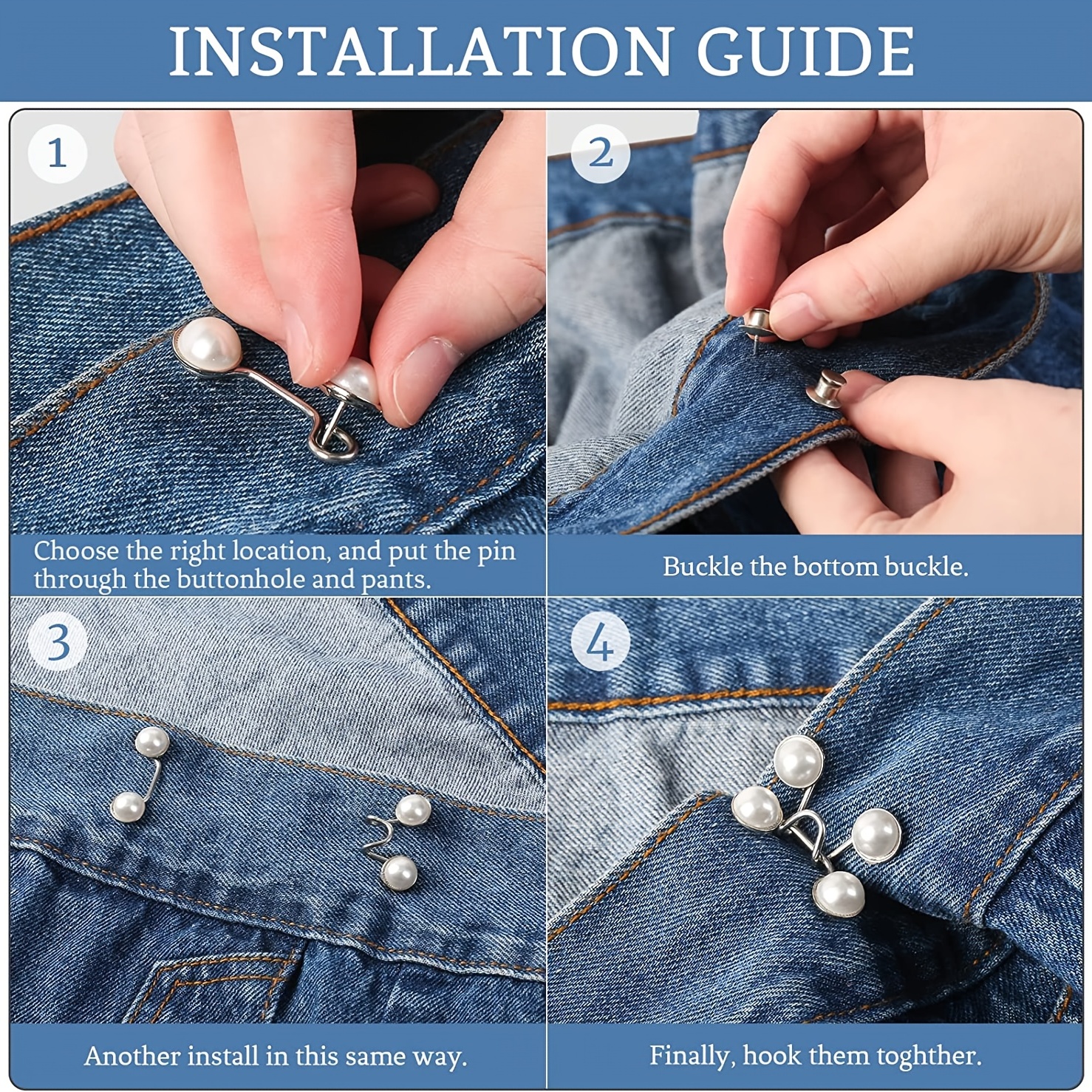 Bouton d'extension de jeans 3 pièces - 5 cm - rallonge de bouton - bouton  de réglage - jean trop serré - boutons miracles - élargissement de pantalon