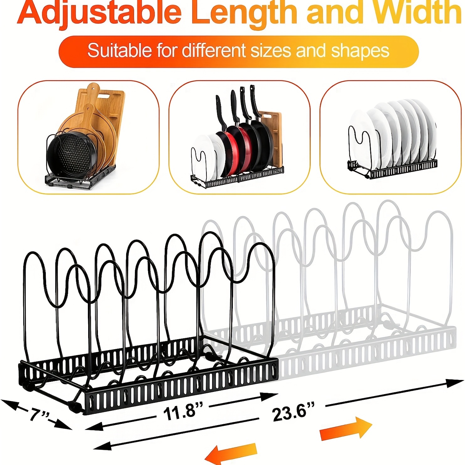 1pc Organizer Per Pentole Per Armadietto, Portapentole Espandibili,  Organizer Per Pentole E Padelle Per Armadio Da Cucina, 3 Semplici Metodi  Fai-da-te