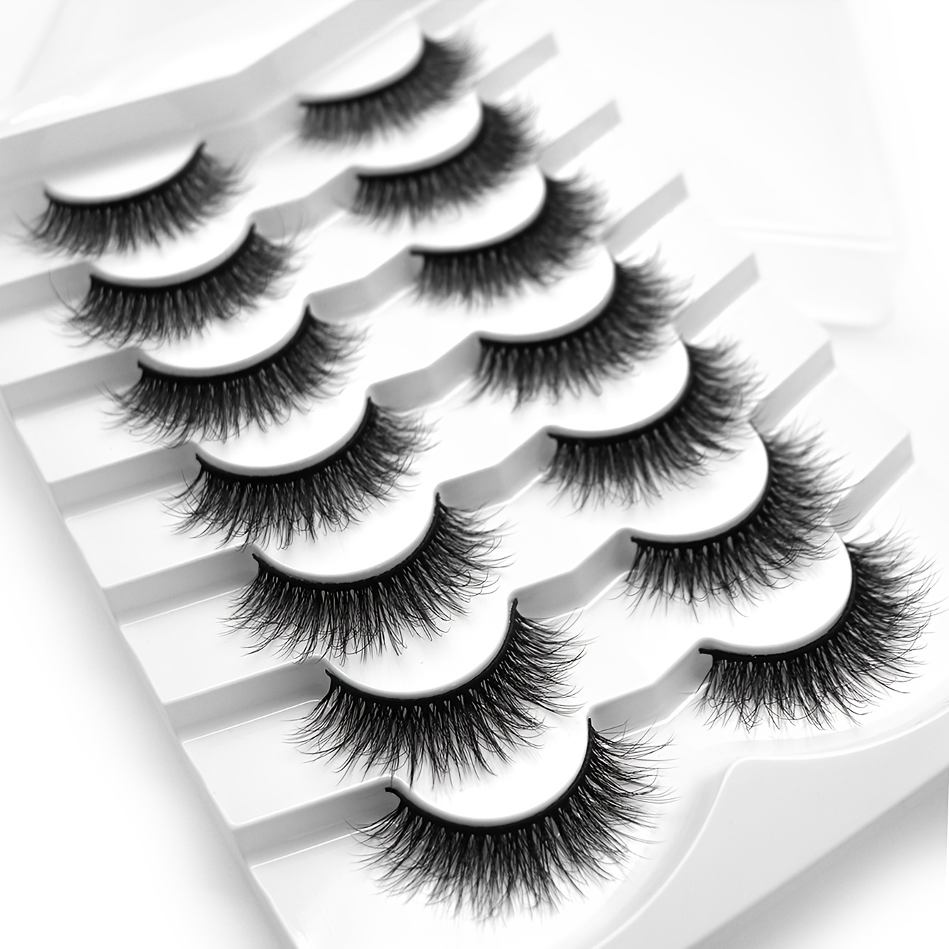 7 Pairs Thick Curling 15mm False Eyelashes for Daily Use