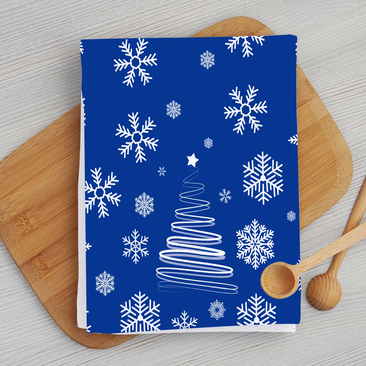 Kitchen Towels, Trees Sonwman Snowflakes Winter Kitchen Towels