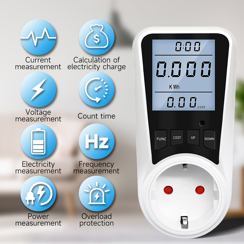 Medidor de Consumo Eléctrico, Monitor de Electricidad con Pantalla