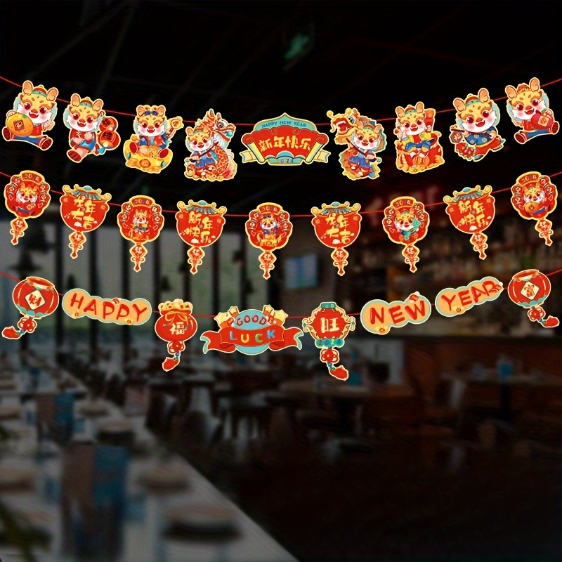 Chinese new year banner with spring festival decor