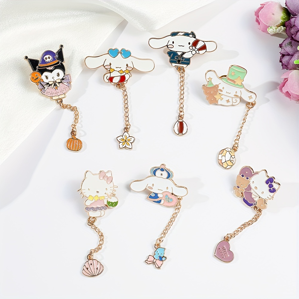 Iigen Kawaii Christmas Series Brooch for Girls, Hello Kitty My Melody Kuromi Cinnamoroll Pins for Backpack, Metal Badge Accessories,$0.99,Temu