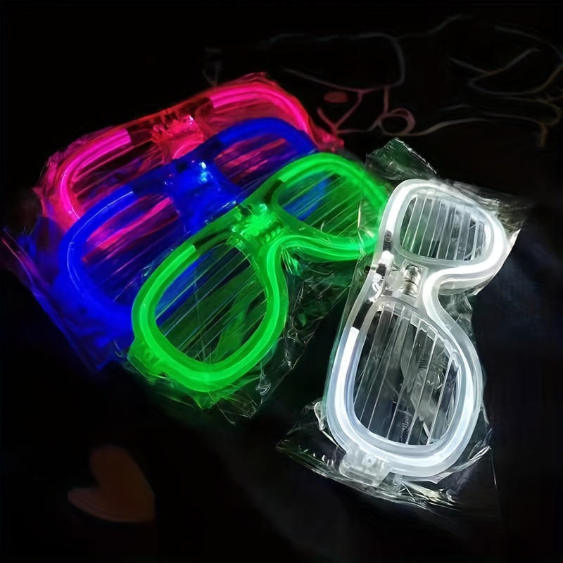 3 piezas de gafas iluminadas que brillan para fiesta, anteojos de neón con  luces LED de alambre para los años 80, discotecas, concierto