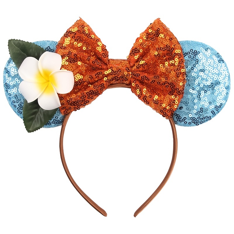 New Gold and Blue Sequined Minnie Ear Headband Shines at