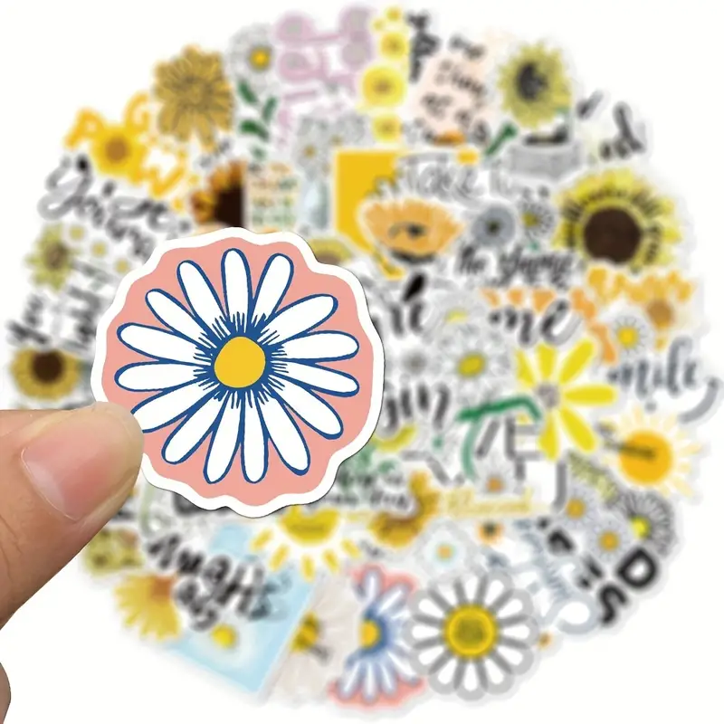 Sunflower Stickers Decals Motivational Daisy Stickers - Temu