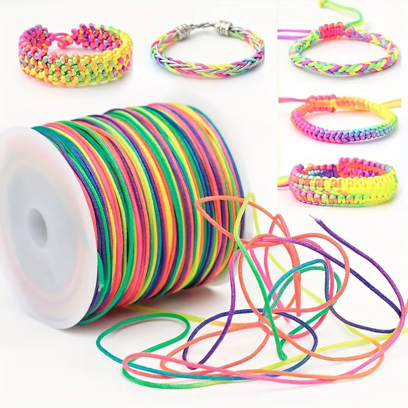 Rainbow Color Elastic Cord Beading Thread Stretch String For Bracelet Making  - Temu United Arab Emirates