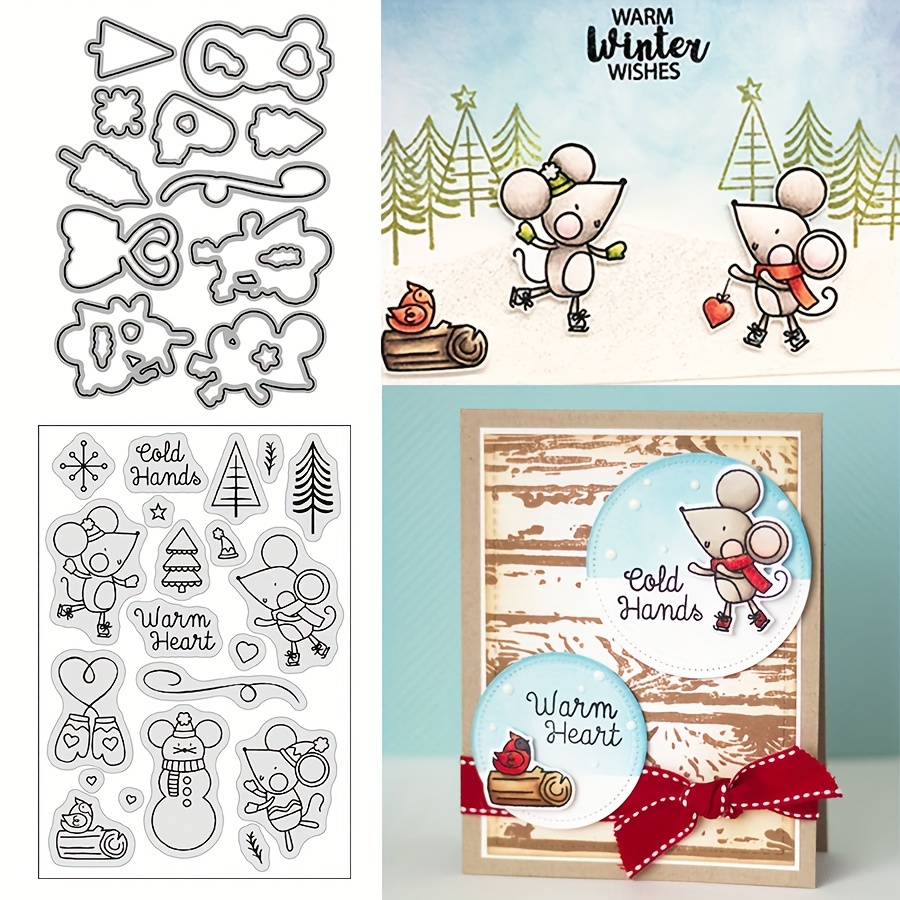 Mice Silicone Clear Stamp and Die Sets for Card Making, DIY Embossing Photo  Album Decorative Craft