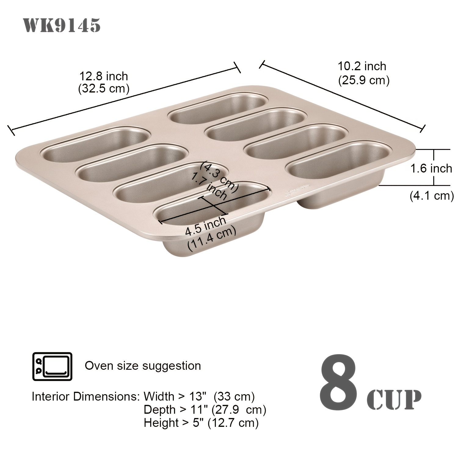 CHEFMADE Donut Mold Cake Pan, 12-Cavity Non-Stick Pattern Doughnut Bakeware for Oven Baking (Champagne Gold)