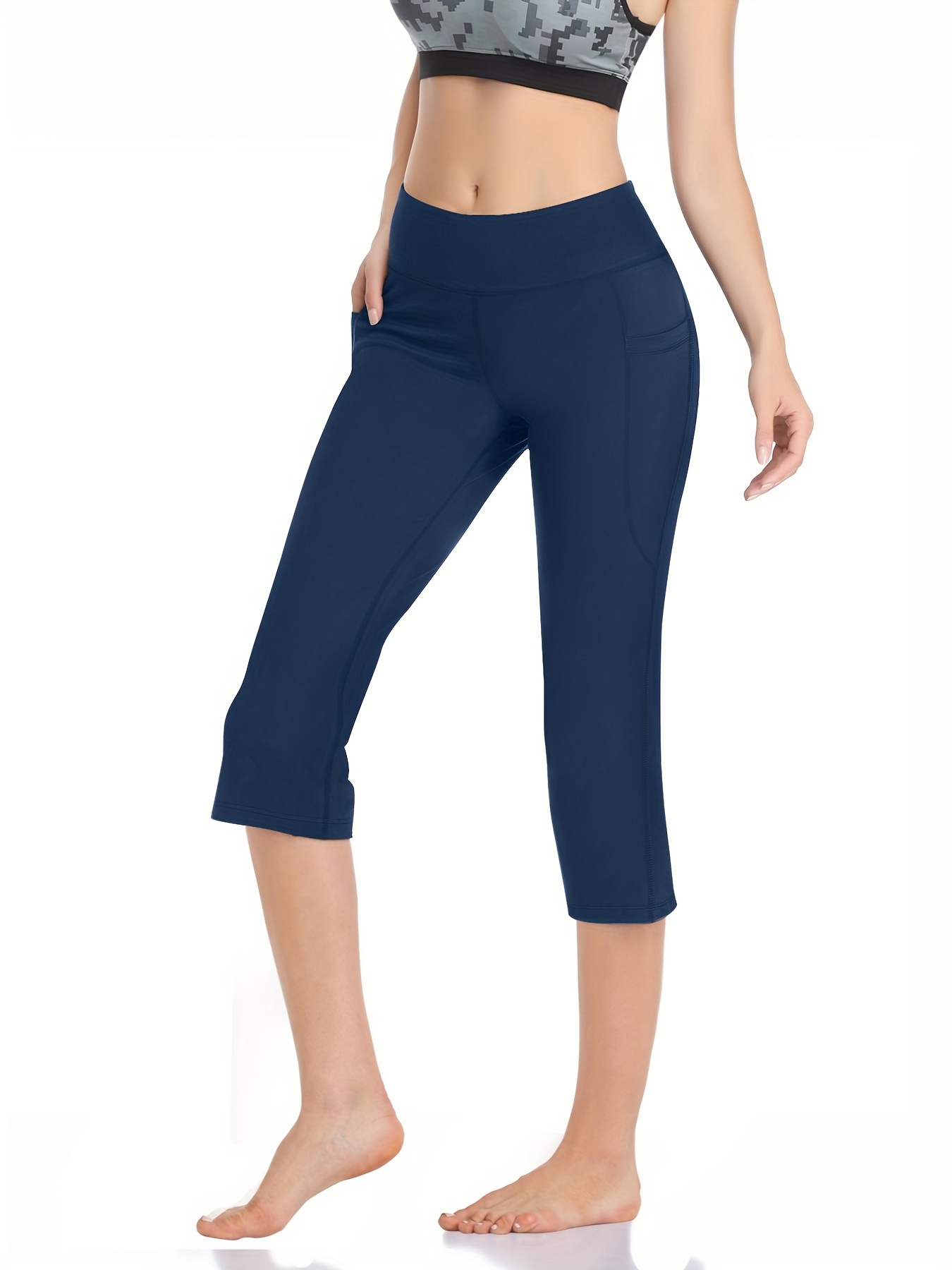 Womens Yoga Capri Flare Pants Workout Bootleg Pants Bootcut Capri Pants  With Side Pockets Womens Activewear, Today's Best Daily Deals