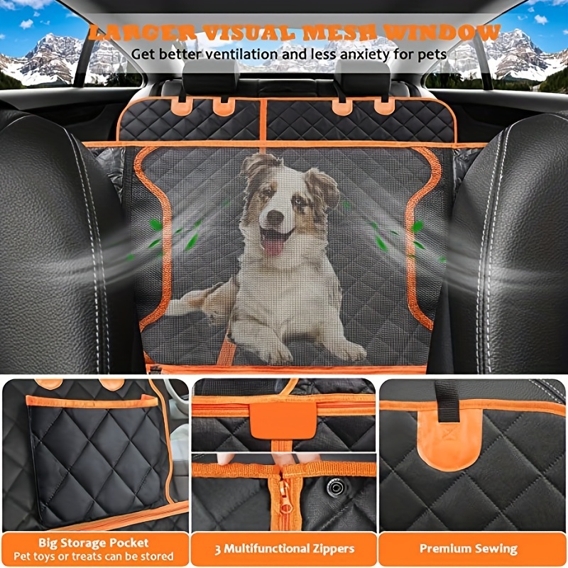 Lesure Dog Car Seat Cover for Back Seat SUV - Waterproof Pet Car Rear Seat  Covers with Anti Slip Dog Car Hammock with Storage Pocket & Dog Safety  Belt, Dog Backseat Protector