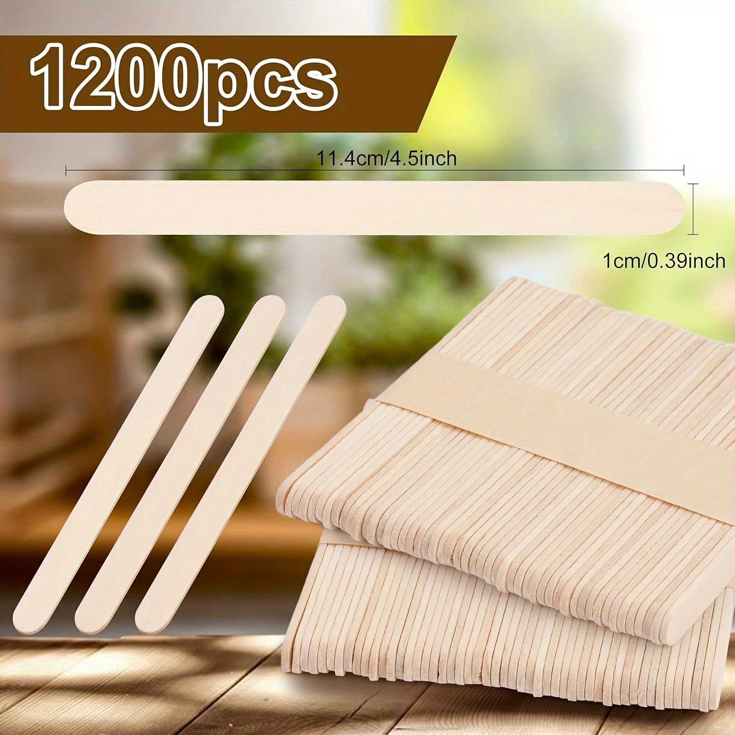 Craft Sticks Ice Cream Natural Wooden Popsicle Long - Temu