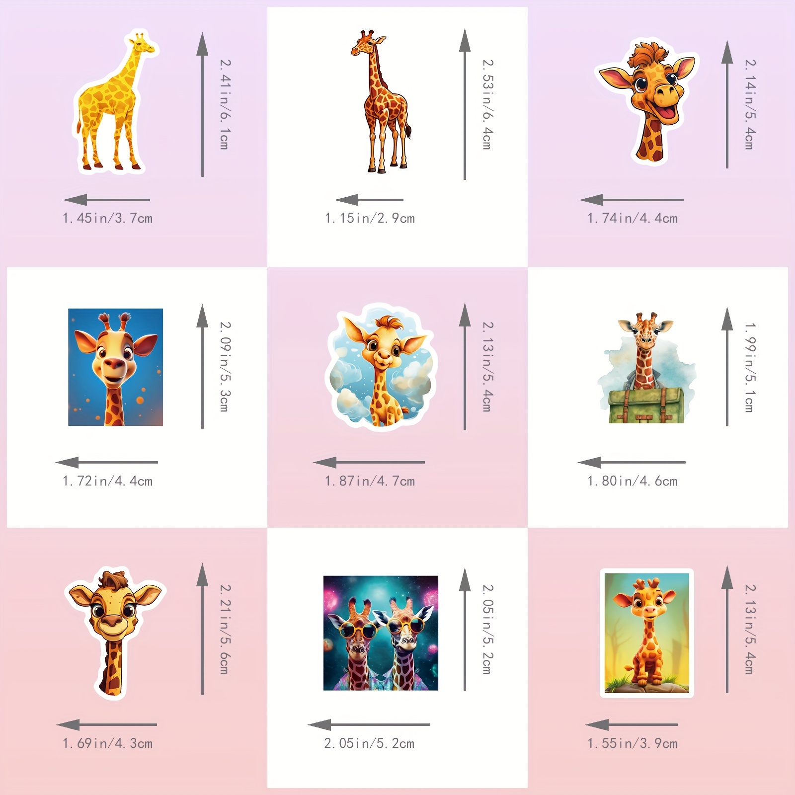 Cute Giraffe Stickers For Teens Cartoon Water - Temu