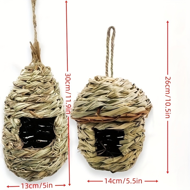 Hand-Woven Decor with Hanging Rope Hanging Straw Nest for Outside Patio  Home Garden Lawn 