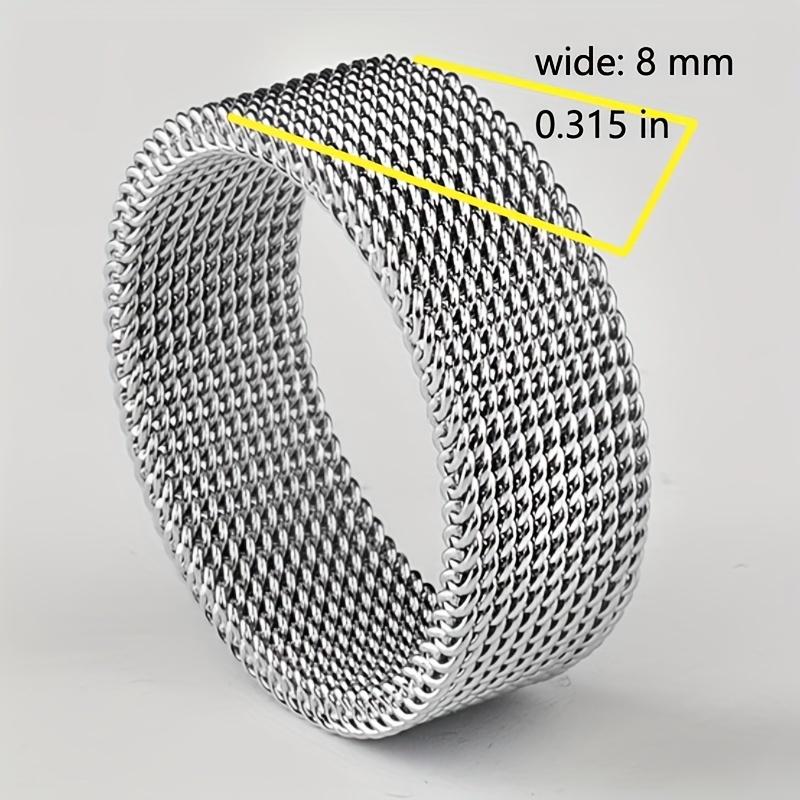 Men's Variable Grid Mesh Band Ring