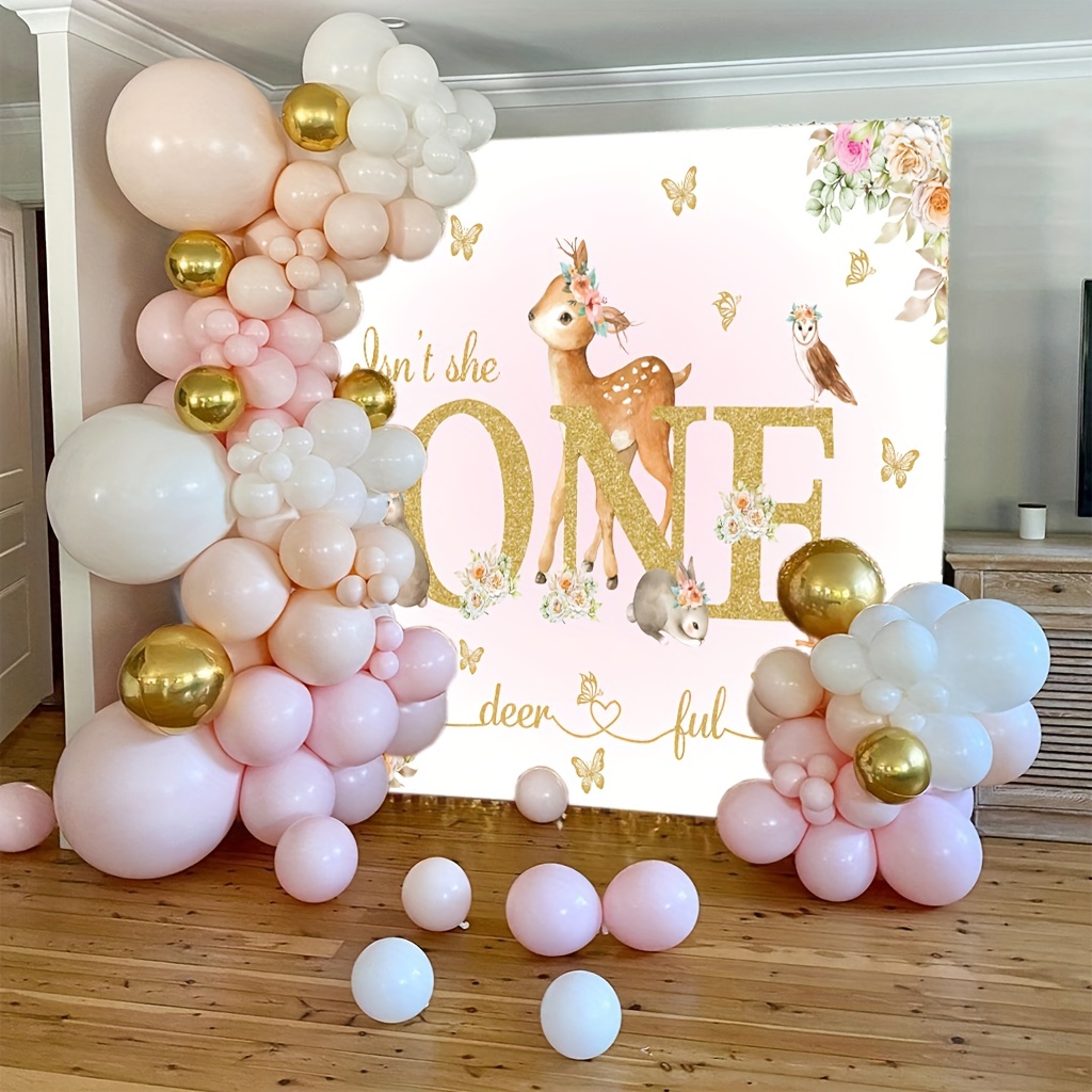 Princess First Birthday Welcome Sign - Pink and Gold Table Decor