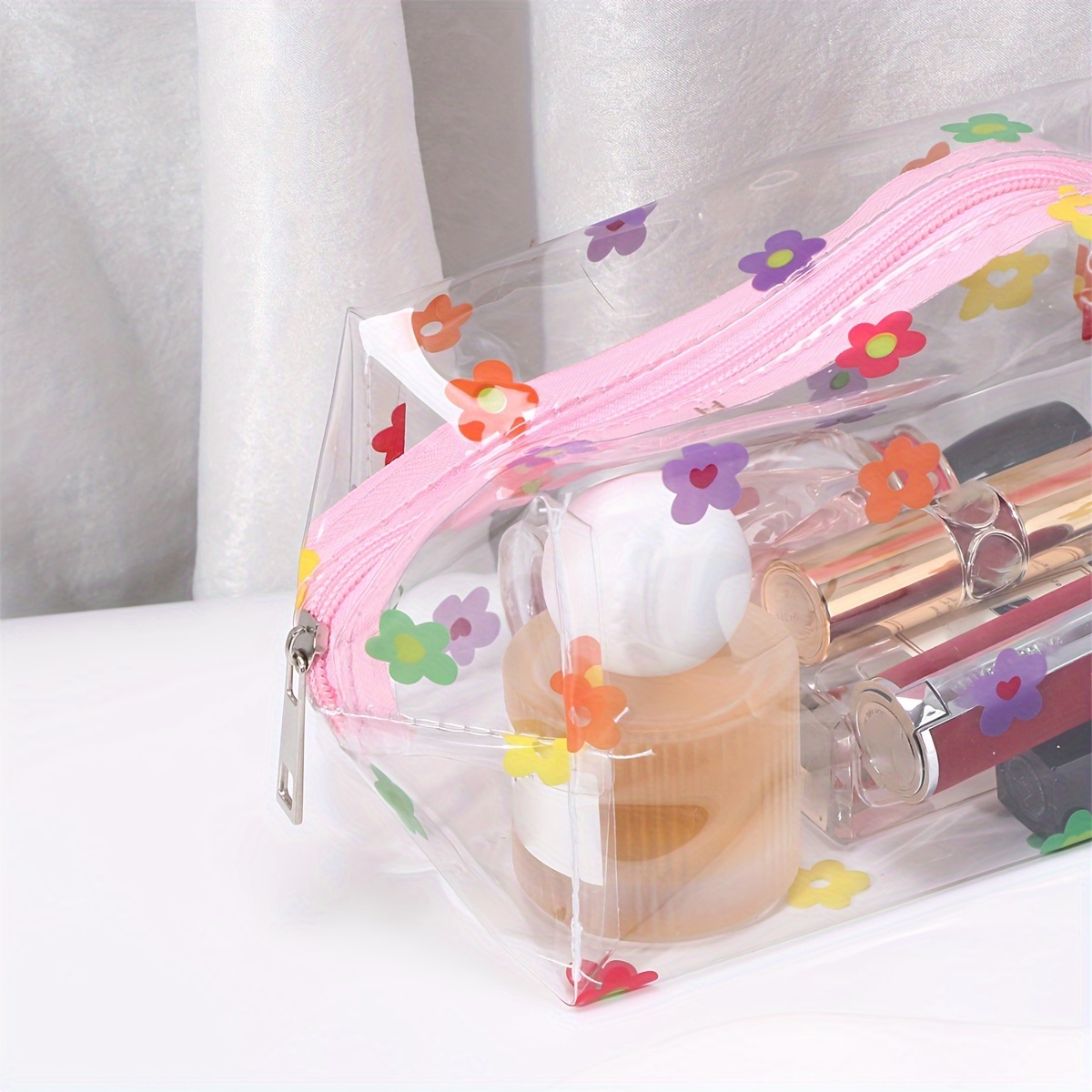 Clear Pencil Bag, Clear Exam Pencil Case, Waterproof Pvc Zippered Comestic  Storage Pouch, Travel Luggage Pouch Make Up