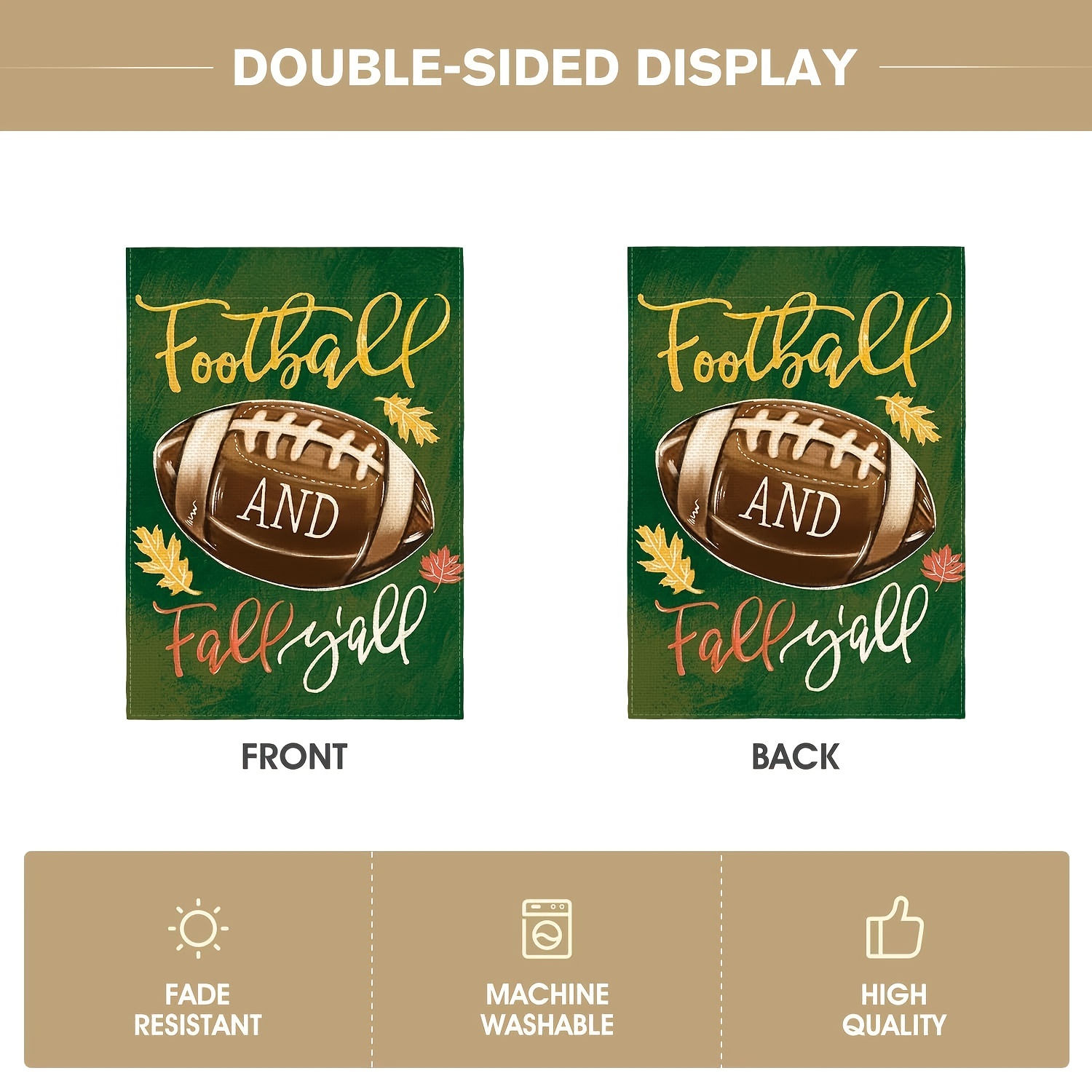 Football And Fall Y'all Garden Flag, Double-sided Linen Flag, Fall Decor,  Thanksgiving Day Decor, Yard Decor, Garden Decor, Outdoor Decor, Holiday  Decor (no Metal Brace) - Temu